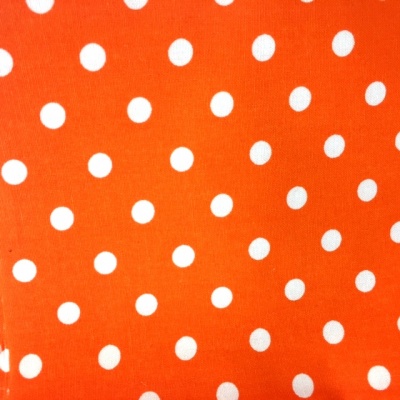 8mm Cotton Poplin Polkadot Orange